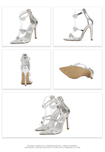 2024 New Star <b>Style</b> with love Rhinestone Slim High Heel Sexy Sandals Ready Stock - Product Image 6