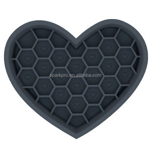 SparkPro Custom Silicone nero cuore cane ciotola leccare 2 in 1 a nido d'ape alimentazione lenta ciotole per animali domestici alimentatore - Product Image 1