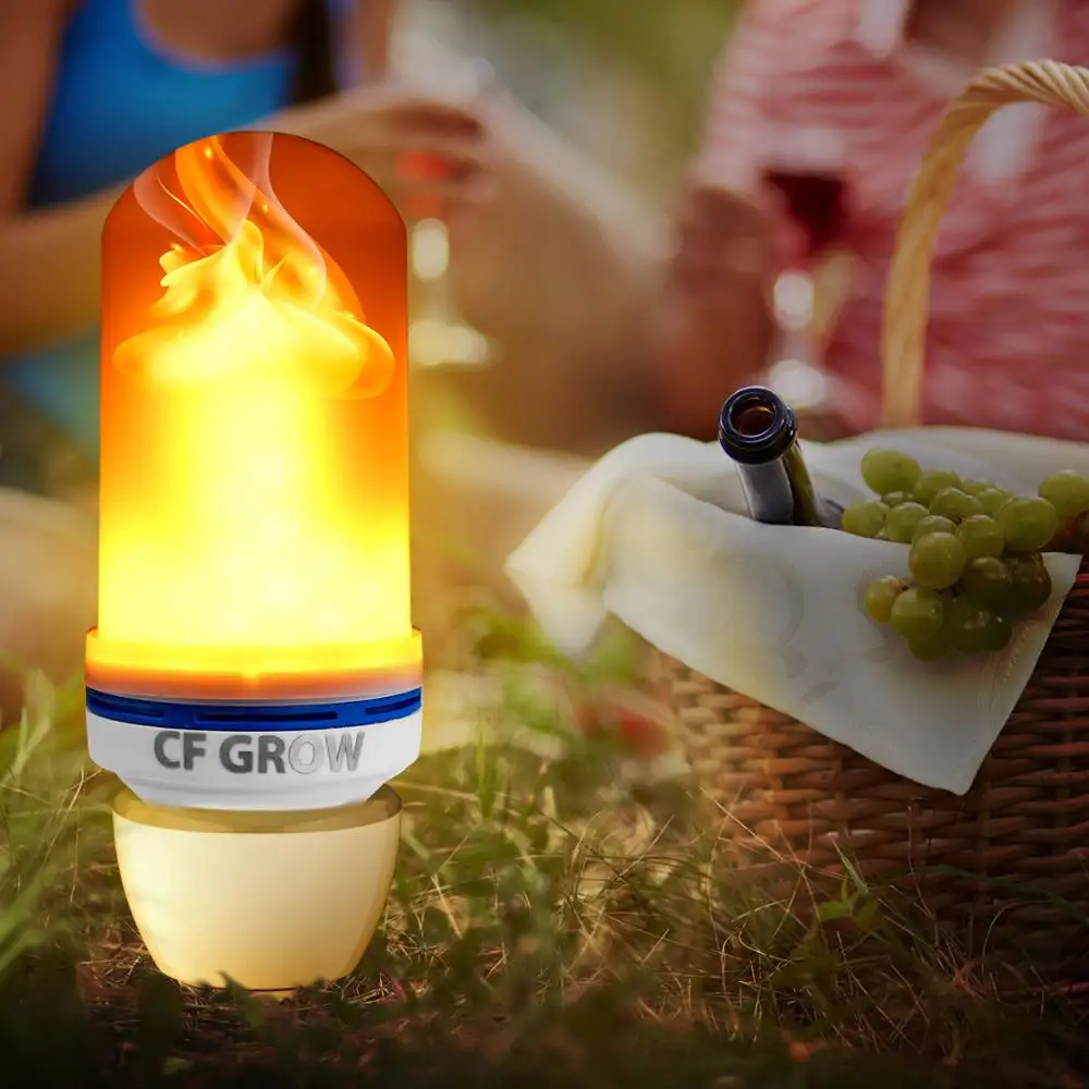 Bombillas LED con efecto de llama, 4 modos, creativo, lámpara de emulación parpadeante
