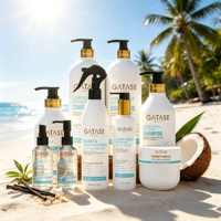 Kit capillaire naturel et sain sans sulfate GATASE, huile de noix de coco, hydratation intense, shampooing et après-shampooing professionnels pour salon