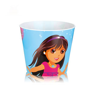 Hot selling cheap wholesale food grade custom logo cartoon printed plastic popcorn tub cup bucket