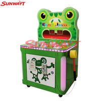 Machine de jeu d'arcade Whack-a-Mole verte en métal pour enfants, à monnayeur, avec support anglais, 2 joueurs