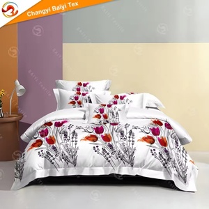 Parure <span class=keywords><strong>de</strong></span> lit 3 pièces en polyester imprimé floral, motif géométrique ethnique, ensemble <span class=keywords><strong>de</strong></span> draps <span class=keywords><strong>tie</strong></span>-<span class=keywords><strong>dye</strong></span>, OEM Sabanas - Product Image 3