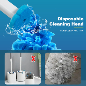 Holamopa <span class=keywords><strong>Set</strong></span> Spazzola <span class=keywords><strong>WC</strong></span> Portatile Monouso con Supporto per Facile Conservazione, per Viaggi e Uso Domestico, con Spugna in Plastica Durevole e Setole - Product Image 2