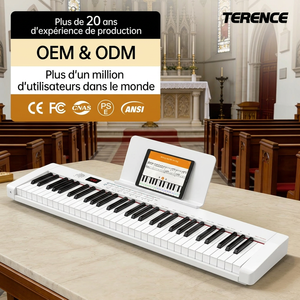 TERENCE TS-02 Clavier de <span class=keywords><strong>piano</strong></span> numérique portable 61 touches avec touches semi-lestées et design pliable pour usage en église - Product Image 1