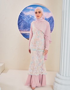 Sipo EID 2023 hồi giáo quần áo thời trang đồng bằng nhiều lớp xếp li baju thiết lập hai mảnh abaya khiêm tốn phù hợp với baju kurung - Product Image 2