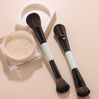 Kit de 10 pinceaux de maquillage de qualité supérieure, manche vert et noir, poils synthétiques pour le visage, les yeux, les lèvres, le correcteur, le rasage, utilisation cosmétique
