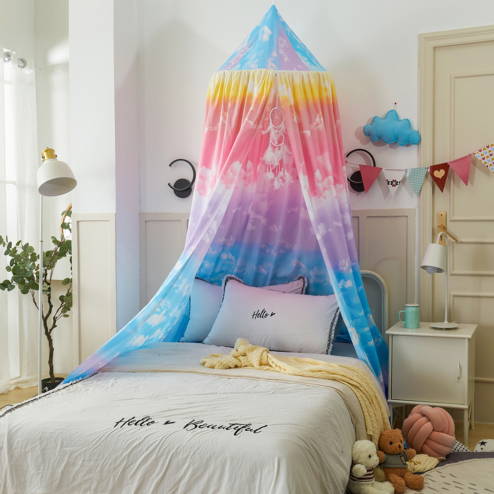 Surwin Rainbow Bed Canopy - Dome Mosquito Net For Single/Double Beds, Kids Room Decor