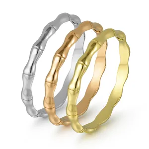 Vendita calda <span class=keywords><strong>bracciale</strong></span> da donna in <span class=keywords><strong>acciaio</strong></span> inossidabile 316 placcato oro 18K semplice moda nocche gioielli in argento stile alla moda - Product Image 1