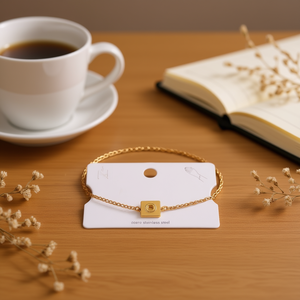 Bracciale in Acciaio Inossidabile con Charm a Forma di Lettera O 12x14cm, Gioielli alla Moda - Product Image 2