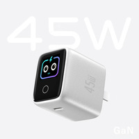 Chargeur rapide GaN 45W 65W avec écran numérique intelligent AI, adaptateur mural multi-ports universel, prise US EU UK