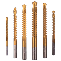 Forets hélicoïdaux à dents de scie en titane HSS, ensemble de forets à scie multi-usages 135 °   Pointe de fendage pour bois et PVC mince
