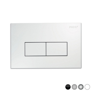Placa de descarga empotrada Pucci Eco de 2 botones, cromo satinado, 29 cm de largo, 21 cm de ancho - Product Image 3