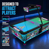 Table de jeu de hockey sur air de football à monnayeur pour 2 joueurs avec lumières LED, garantie 1 an, version anglaise, pour centre de divertissement