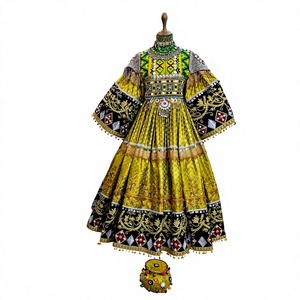 Afghan Kuchi <b>Dress</b> Handcrafted Traditional Look for <b>Weddings</b> Celebrations <b>Long</b> <b>Sleeve</b> Embroidered Frock Women Casual <b>Dresses</b> - Product Image 1