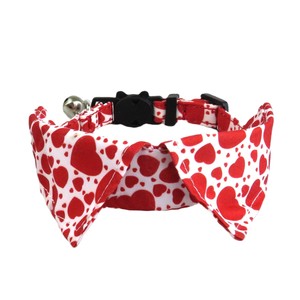 Colliers pour chats à motif de cœurs mignons avec clochette, boucle réglable, pour petits chats, toutes saisons, style tendance - Product Image 4