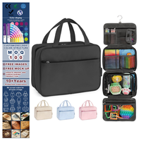 Organisateur de voyage compact pour enfants de couleur noire de qualité supérieure avec poignée de transport et crochet pour jouets, collations et activités