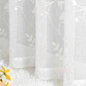 Stile europeo tenda bianca trasparente <span class=keywords><strong>finestra</strong></span> Voile nuovi disegni ricami floreali <span class=keywords><strong>tende</strong></span> per soggiorno - Product Image 4