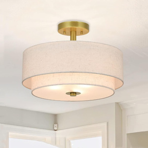 Plafonnier LED moderne minimaliste en tissu, à montage en surface, pour salon et chambre - Product Image 1