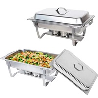 Modernes 9L Rechteck Edelstahl Fancy Chafing Dish Buffet Set Chafing Dish Cheffing Dishes Buffet Food Warmer für das Catering