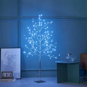 Pre-lite Home-deco Copper Tree Ánh Sáng LED Giáng Sinh Simulated Trân Ánh Sáng Bạc Cho Tất Cả Các Kỳ Nghỉ Trang Trí Mini Ánh Sáng Cổ Tích