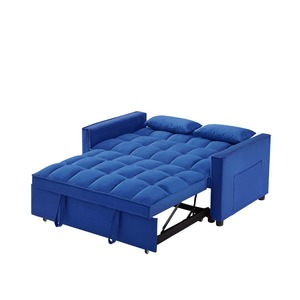 Sofá o sofá cama con respaldo ajustable de 54 pulgadas, futón de terciopelo con reposabrazos doble, bolsa y cama de 69,7x46, 5 pulgadas - Product Image 2