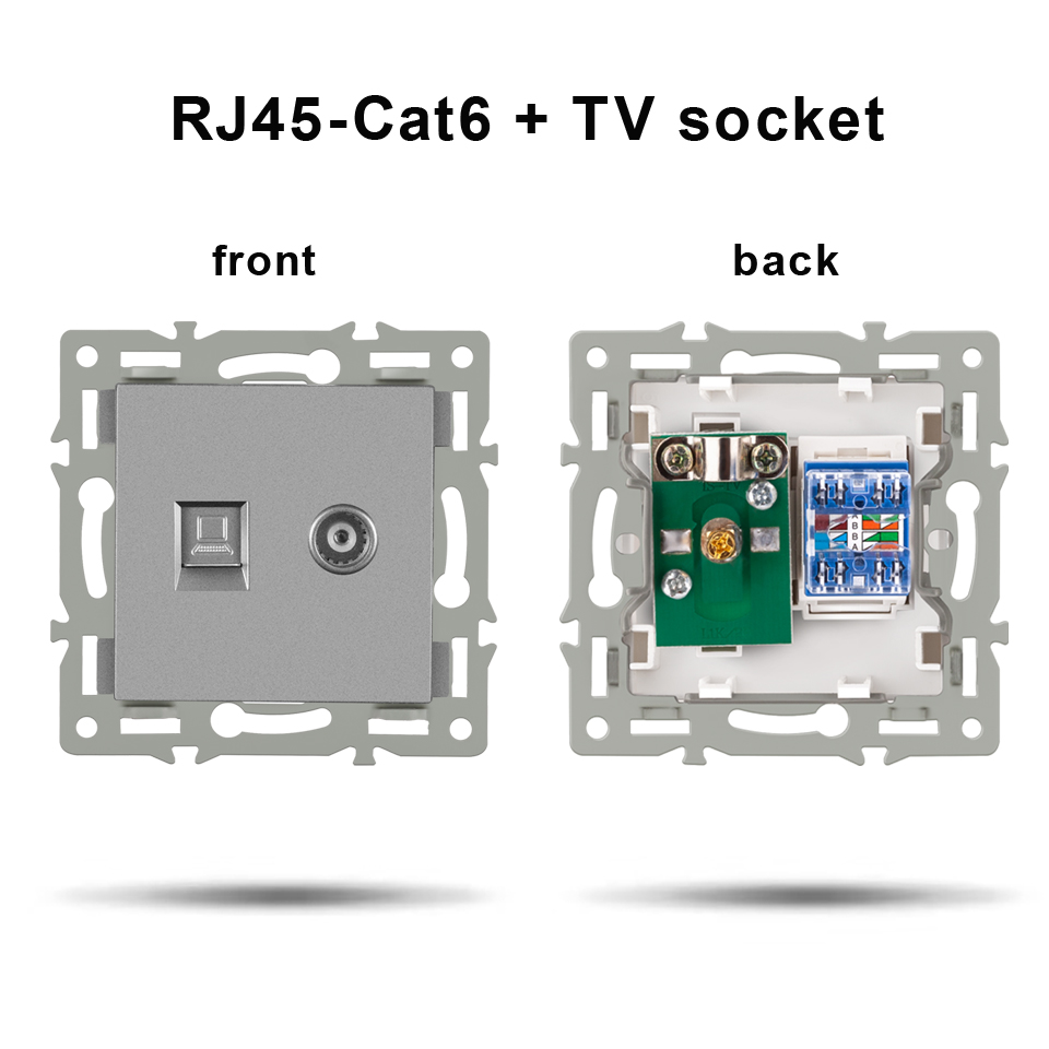 Prise RJ45 et prise TV