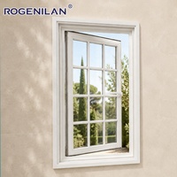 Ventanas Francesas Rogenilan Personalizadas, Resistentes a la Intemperie, con Vidrio Bajo Emisivo, Ventanas Abatibles de Aluminio con Rejilla