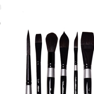 Professionnel 6 pièces <span class=keywords><strong>aquarelle</strong></span> pinceaux ensemble écureuil rond ventilateur et cheveux plats pour acrylique huile <span class=keywords><strong>aquarelle</strong></span> Gouache visage peinture - Product Image 1