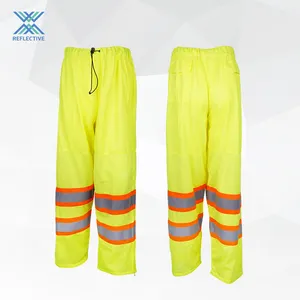 LX רעיוני Hi Vis צהוב מכנסי בטיחות מכנסיים מחזירי אור עמיד למים מכנסי עבודה לגברים עם סרט רעיוני