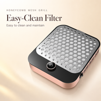 Collecteur de poussière pour ongles avec grille en nid d'abeille, filtre facile à nettoyer, usage professionnel pour salons de manucure et studios.
