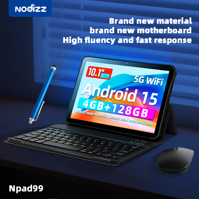 NPad99 Tablet 10.1" MTK 800x1280 Display Android 14 4GB+128GB Wi-Fi 5G Camera 500W Front 13MP Rear Portable PC