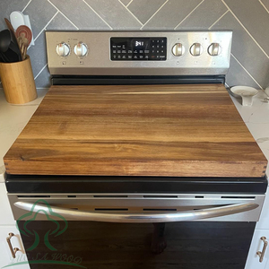 Planche à nouilles en acacia pour dessus de cuisinière à <span class=keywords><strong>gaz</strong></span>, couvercles de dessus de cuisinière pour brûleurs à <span class=keywords><strong>gaz</strong></span>, couvercle d'évier de cuisine en bois pour comptoir et plateau décoratif - Product Image 3