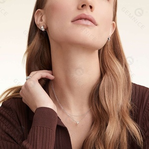 Gemnel Ưa Thích 925 Bạc <span class=keywords><strong>14</strong></span> <span class=keywords><strong>Karat</strong></span> Vàng Vòng Cổ Vẻ Đẹp Dễ Thương Đồ Trang Sức Thời Trang Lớp Đá Quý Vòng Cổ - Product Image 6