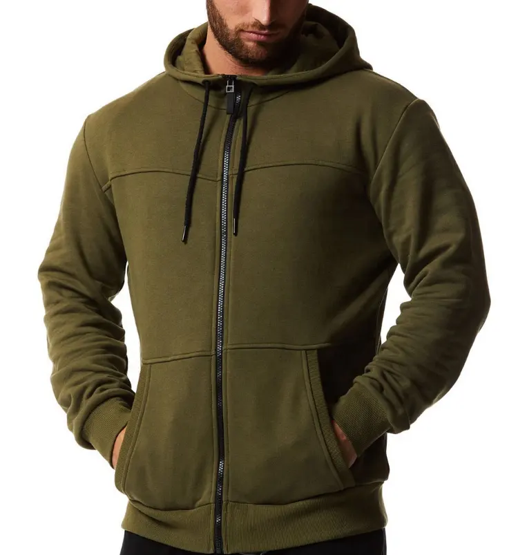 Polyester Spandex Material Men's Long Coat Fit Pocketed Zip Custom Jacket&Coat