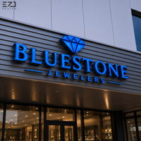 Enseigne LED personnalisée EZD pour extérieur, lettres en relief 3D, signalétique lumineuse pour devanture de magasin, enseignes en acrylique pour logo de boutique ou entreprise
