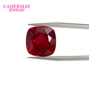 Cadermay Synthetic Ruby Loose Stone Square Red Gemstone For Jewelry Making - Product Image 4