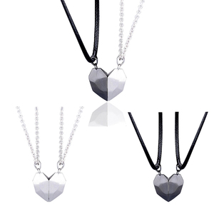 Collier de <span class=keywords><strong>couple</strong></span> séparé en deux, pendentif en forme de cœur, <span class=keywords><strong>cadeau</strong></span> romantique pour anniversaire, 2 pièces, chaîne à maillons, collier en alliage de zinc - Product Image 5