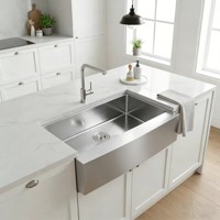 Grand évier de cuisine multifonctionnel en acier inoxydable 760 de calibre 18 de 500*304mm tablier simple avant Style ferme carré bol unique un