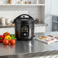 Cuisinière électrique à pression programmable 12-en-1 en acier inoxydable de grande capacité 6L avec écran couleur et 12 protections de sécurité pour