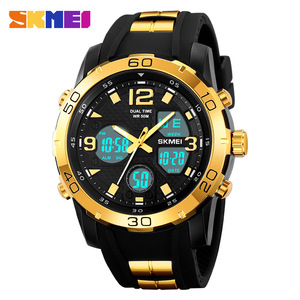 Skmei Digital Watch Men Rubber Strap 50M Water Resistant Dual Time Display Sport Wristwatch - Product Image 2