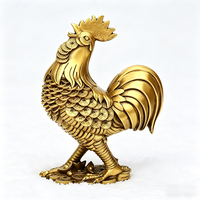 Statue de Coq Porte-Bonheur en Résine, Figurine de Poulet de la Richesse Feng Shui, Ornement Artisanal Doré de Collection pour la Décoration Intérieure