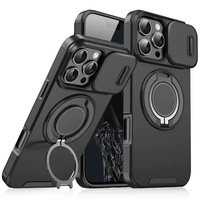 Étui de protection robuste antichoc avec support rotatif à 360° et conception blindée, coque magnétique coulissante pour appareil photo, compatible iPhone 18 Pro Max, 18 Pro, 17