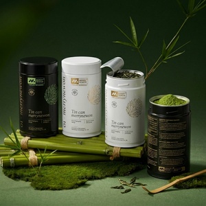 Boîte en fer blanc mat de qualité alimentaire avec couvercle à vis, 80g-250g, hermétique, pour le stockage du thé, du café, du matcha en poudre, avec logo OEM, vente en gros - Product Image 6