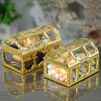 Boîte à bonbons en forme de coffre au trésor, boîte à dragées de mariage, mini-boîtes cadeaux, boîte de rangement transparente en plastique de qualité alimentaire pour bijoux