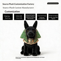 Jouets en peluche et pendentifs personnalisés Anubis égyptien avec rembourrage en coton PP, service OEM pour vos créations