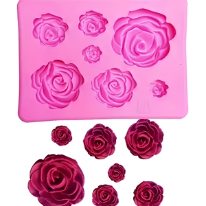 Roses Flower Fondant & Candy Silicone Mold for Sugar <b>Craft</b> Cake Decoration Eco-Friendly fondant silicone mold - Product Image 2