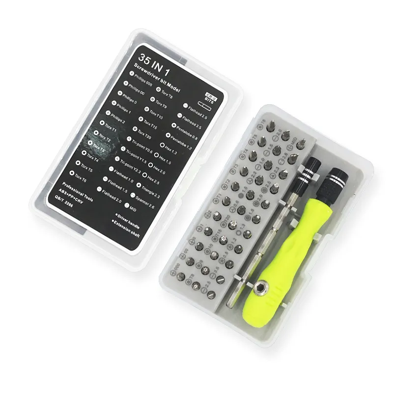 Kit Alat Implan Magnetik Iphone Torx, Driver Sekrup 35 Dalam 1, Alat Multi-Bit Listrik Semua Satu Soket Mini, Set Obeng