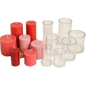 Plusieurs tailles de moules de coulée de bougies à pilier extra large Moules de fabrication de bougies en plastique Moules de bougie à cylindre en plastique à dessus plat 10pcs