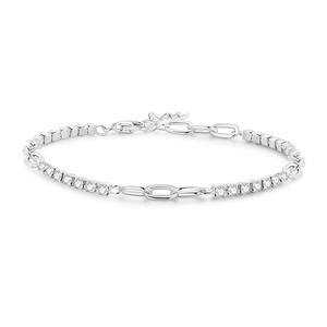 Résistant à l'eau 925 Sterling Silver Cubic Zirconia Stone Tennis Bracelet Bijoux Pour Femmes Petite Amie - Product Image 1